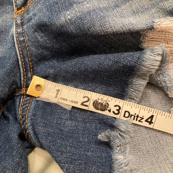 Indigo Rein Blue Denim Tiny High Waist Shorts Button Fly Juniors Size 00 EUC - Picture 11 of 14